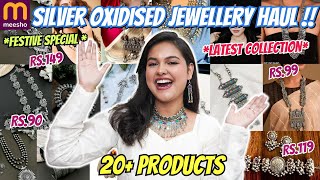 HUGE Meesho Silver Oxidised Jewellery Haul🤩 Meesho Jewellery Haul Starts At ₹99  Varsha Meghani [upl. by Seidler958]