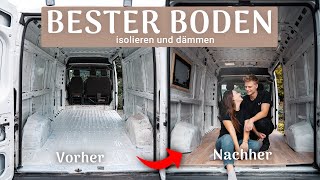 Ganz Einfach Camper Bodenplatte verlegen amp Dämmen DIY Camper Van Ausbau  Armaflex XG  PVC Vinyl [upl. by Maisey]