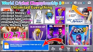 World Cricket Championship 3 Mod Apk v271  World Cricket Championship 3 Hack v271  WCC3 Mod [upl. by Segalman]