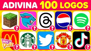 Adivina 100 Logos en 3 Segundos ⏰👀🤔  PlayQuiz Trivia  Logotipos Famosos [upl. by Maunsell]