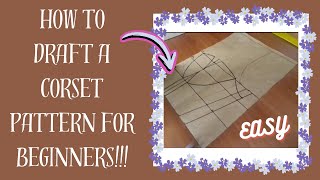 HOW TO DRAFT A CORSET PATTERN  FOR BEGINNERS veryeasysewingtutorialsewingtoturialforbeginners [upl. by Krystyna]