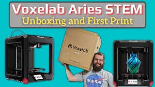 Voxelab Aries STEM  Unboxing and first prints live 3dprinting 3d [upl. by Nodnar]