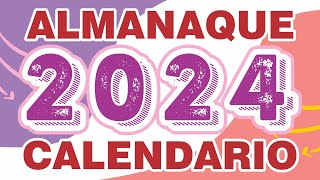 Almanaque 2024 Calendario 2024 Archivo Editable Descargá el calendario 2024 Gratis [upl. by Gradeigh]