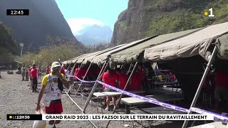 Grand Raid 2023  A Deux Bras le poste de ravitaillement est géré par l’Armée Reportage [upl. by Enelec987]