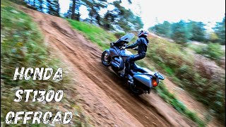 Honda ST1300 Pan European Touring bike on enduro offroad Туристический мотоцикл на бездорожье [upl. by Landre]