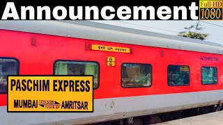 Announcement of Mumbai Central  Amritsar Paschim Express at Panipat Junction [upl. by Jasun]