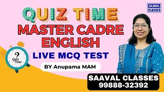 English Master Cadre QUIZ1  SAAVAL CLASSES  9988832392 [upl. by Teyugn676]