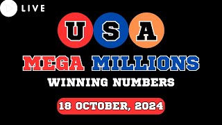 Mega Millions Lottery Drawing for Oct 18 2024  Live Winning Numbers amp Results [upl. by Scheld]