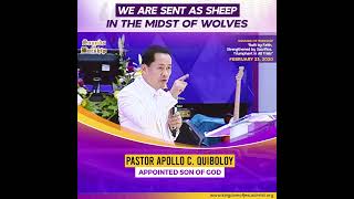 WE ARE SENT AS SHEEP IN THE MIDST OF WOLVES BY PASTOR APOLLO C QUIBOLOY [upl. by Eelac]