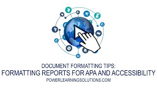 Formatting Reports for APA and Accessibility [upl. by Furie415]