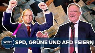 LANDTAGSWAHL NIEDERSACHSEN SPD bleibt stärkste Kraft  Auch AfD sieht sich als Wahlsieger [upl. by Jayne380]