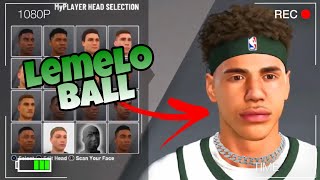 LAMELO BALL FACE CREATION  NBA 2K21 [upl. by Idolla]