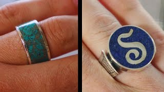 How to make a silver ring by breaking natural stones [upl. by Idnahc]