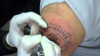 Glory Glory Manchester United tattoo [upl. by Enialedam]