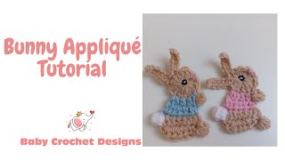 Bunny Appliqué Crochet Tutorial [upl. by Ninnetta]