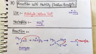 20 Nucleophilic addition of NaHSO3 in aldehyde ketones Chapter12 class12 neet jee cbse iitjee [upl. by Enilrem705]