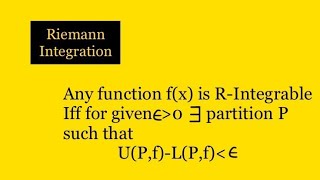 6Necessary and Sufficient condition for integrability of function Maths for Graduates [upl. by Enomas]