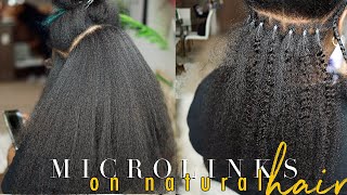 Microlink Extensions on 4C Natural Hair  Install amp Tutorial  Simone Sharice [upl. by Eveineg]