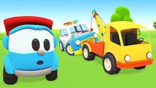 Helper cars amp Leo the Truck Police cars for kids Cartoons for kids in English [upl. by Enirehs73]