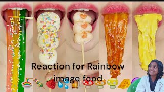 Reaction for Rainbow 🌈 Eating foodsTry not to Laugh Challenge 🤣😅🤣 [upl. by Deedahs]