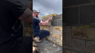 Building a sandstone wall stonemason diy stonewall building gardendesign [upl. by Eseilana]