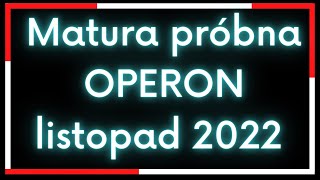 Matura próbna operon listopad 2022 zadanie 24  rozwiązanie [upl. by Ermine]