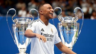 Kylian Mbappé officially joins Real Madrid at Santiago Bernabeu Stadium ceremony [upl. by Aihsaei78]