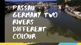 Passau germany travelling with River Cruise passing two river different colours [upl. by Sybil875]