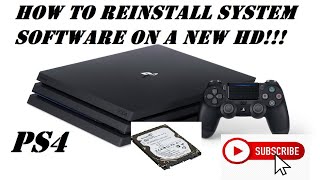 How to Reinstall System Software on a New Hard Drive on the Playstation 4 [upl. by Yehsa555]