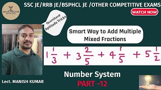 Quantitative Aptitude Number System part 12  Lect MANISH KUMAR [upl. by Storz]