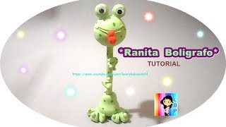 Ranita paso a paso Boligrafo Decorado porcelana fria  Tutorial cold pocelain Frogs [upl. by Sevik]