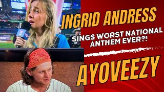 SHE GOTTA BE TROLLING Ingrid Andress Gives THE WORST National Anthem Performance EVER [upl. by Norat]