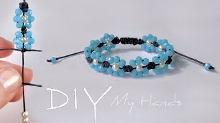 Beaded Bracelet Tutorial How to make Shamballa Bracelet with Daisy [upl. by Darin320]