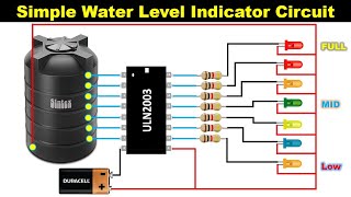 Most Simple Water level indicator Circuit with IC  Indicator Circuit TheElectricalGuy [upl. by Alilahk]