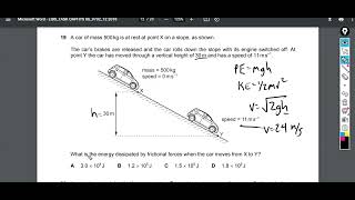 Calculating energy dissipated by frictional forces by considering potential and kinetic energy [upl. by Brittan]