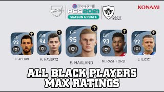 PES 2021  ALL 125 BLACK BALL PLAYERS OFFICIAL MAX RATING  Ft Haaland [upl. by Ainyt256]