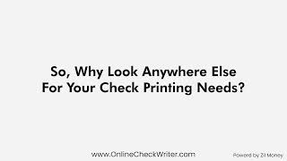 Simplify Your Check Printing  OnlineCheckWritercom  Powered by Zil Money [upl. by Euqinahs]