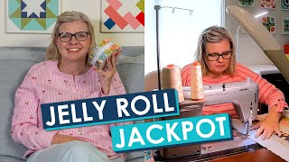 🤔 What can you make with ONE JELLY ROLL Jelly Roll Jackpot CHALLENGE GIVEAWAY 🏅 Quilting Timelapse⏰ [upl. by Llarret]