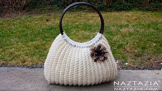 HOW to CROCHET SAVVY HANDBAG  DIY Tutorial for Easy Bag Purse Tote [upl. by Elledoj]