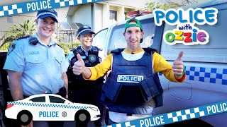 Learn About Fast Police Cars Police Video for Children  Educational Videos for Kids with Ozzie [upl. by Ayekin329]