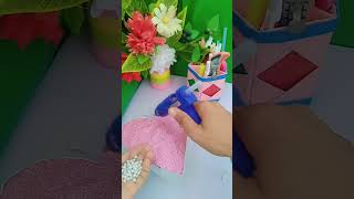 Heart Pen Holder craft♥️  DIY pen holder with cardboard artandcraft craft shorts [upl. by Eelynnhoj26]