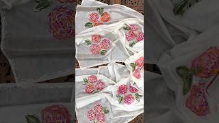 Hand Painted Chanderi Dupatta  Hand Embroidery  Palashstore handembroidery handpainted chanderi [upl. by Lerrej951]