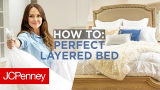 How To Make a Perfect Layered Bed  JCPenney [upl. by Akeirahs]