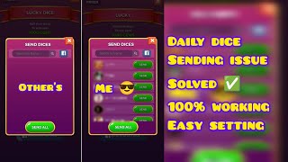 DAILY DICE SEND ISSUE PROBLEM SOLVED 100 WORKING EASY SETTING hamzakaddiwal ludostar foryou [upl. by Aruol]