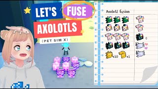 FUSING Axolotls on Pet Sim X Roblox [upl. by Noerb850]