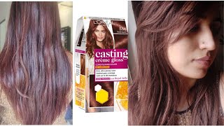 Loreal Paris Casting creme Gloss MAHOGANY 550  Hair Colour At Home [upl. by Budwig]