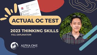 Actual 2023 OC Placement Test Thinking Skills Explanations [upl. by Eirrod]