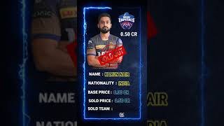 Karun Nair sold to Delhi Capitals 050 Cr  IPL Auction 2025  IPL 2025  IPL Auction [upl. by Brad]