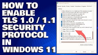 How To Enable TLS 10 And 11 Security Protocol in Windows 11 Guide [upl. by Revolc]