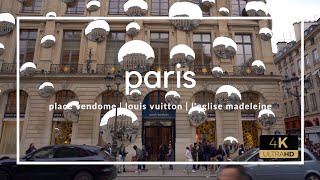 Louis Vuitton Fascade in Place Vendome  Paris Walking Tour  4K [upl. by Cadmann]